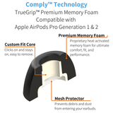 Comply Foam TrueGrip™ Premium Ear Tips for Apple AirPods Pro Gen 1 & 2