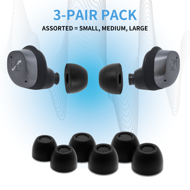 Comply Foam NEW TrueGrip™ Premium Ear Tips for Sennheiser MOMENTUM 3 & 4 and ACCENTUM 