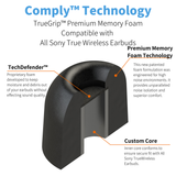 Comply Foam NEW TrueGrip™ Premium Ear Tips for Sony True Wireless Earbuds