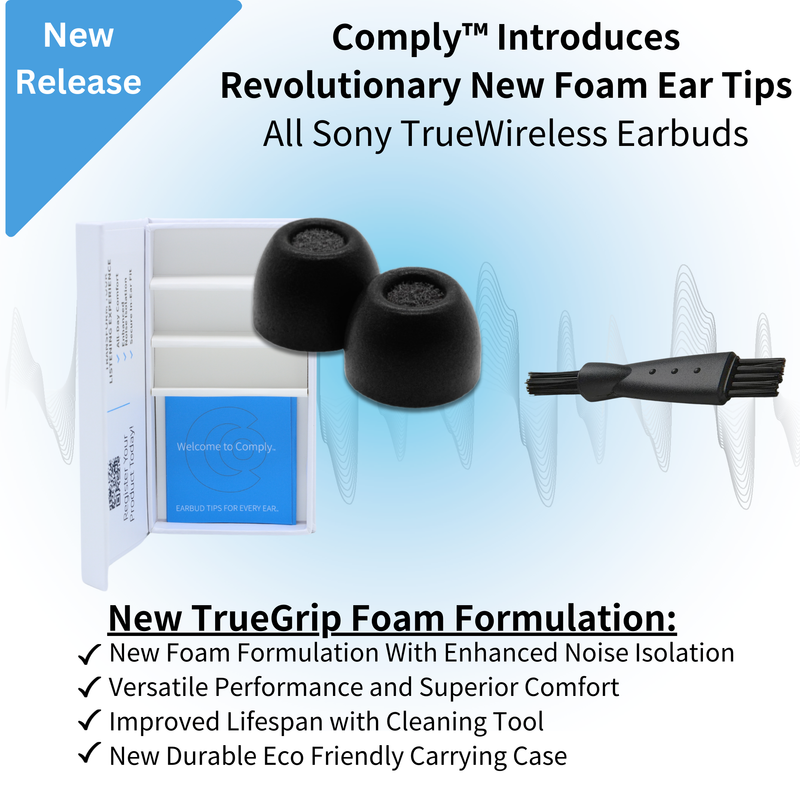 Comply Foam NEW TrueGrip™ Premium Ear Tips for Sony True Wireless Earbuds 